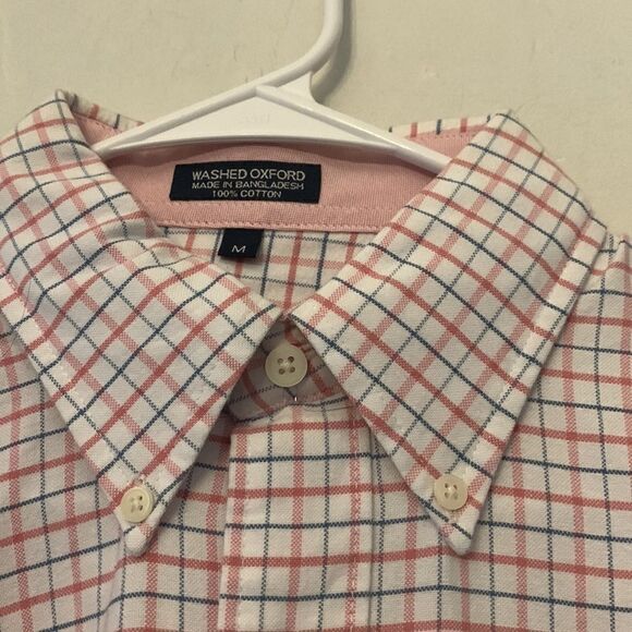 Izod pink white checked long sleeve buttoned down shirt Size M NWT - Picture 5 of 10
